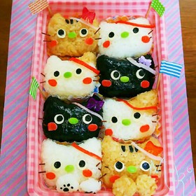 キャラ弁⭐運動会に ネコおにぎり