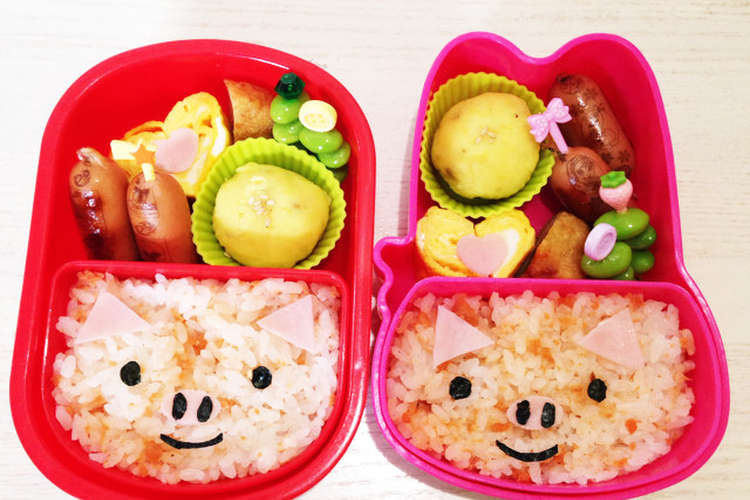 簡単 ブタさんキャラ弁 レシピ 作り方 By クック0s6snu クックパッド 簡単おいしいみんなのレシピが360万品