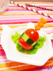 お弁当の隙間埋め♡野菜バーガーの写真