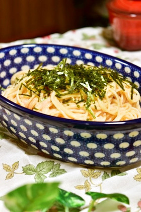 ガス代節約!茹でずに放置のめんたいパスタ