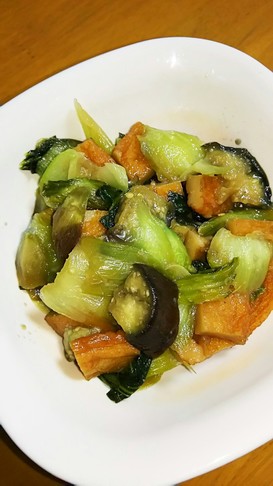 簡単♪チンゲン菜となすの甘味噌炒め♪