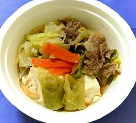 レンジで簡単❗野菜と豆腐の甘煮