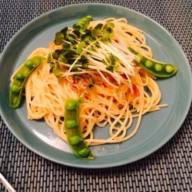 スナップエンドウとしらすの和風春パスタ