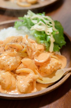 m15分で!鶏のトマトクリーム煮