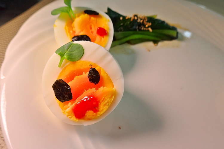 可愛いカエルキャラのゆで卵275松小 レシピ 作り方 By 275松小 クックパッド 簡単おいしいみんなのレシピが360万品