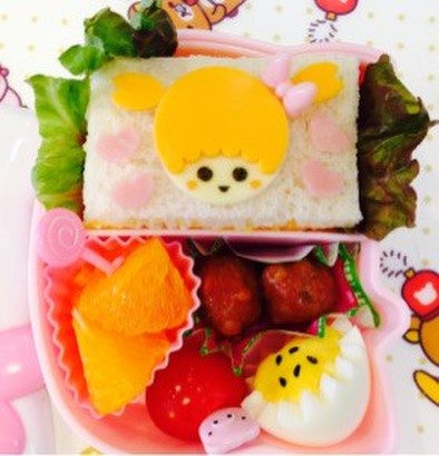 サンドイッチde幼稚園のお友達♡弁当…♩の写真