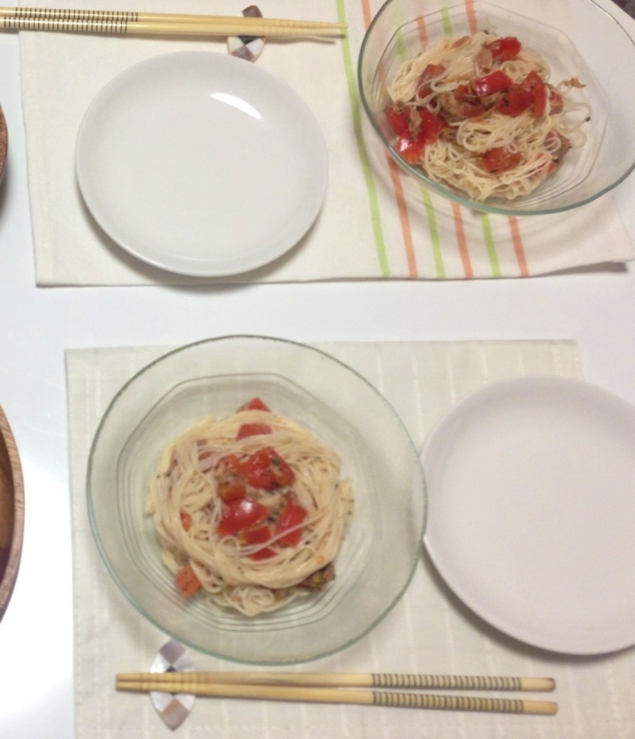 トマトバジル素麺の画像