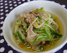 豚肉×水菜×もやし♡簡単サッと煮