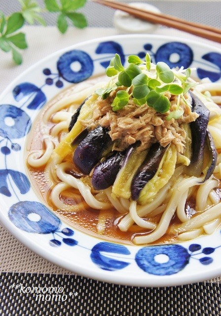 冷凍うどん＆レンジで茄子とツナの冷うどんの画像