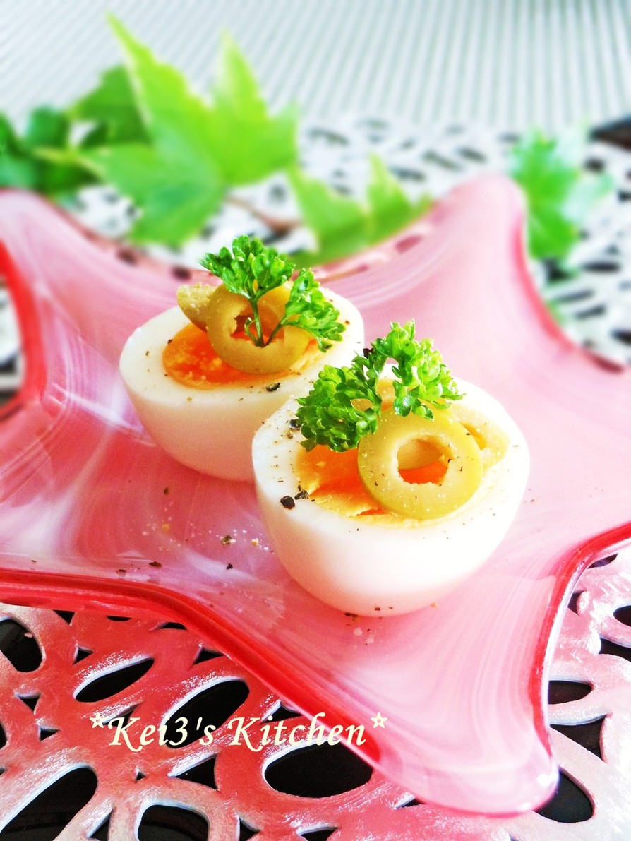 ✿茹で卵とオリーブの簡単オードブル✿の画像