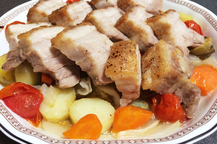 簡単 豚バラブロックオーブン焼き レシピ 作り方 By がみさん Sws クックパッド 簡単おいしいみんなのレシピが360万品