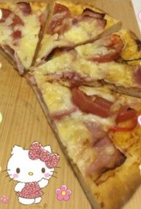 ピザの作り方…パン生地で〜(o˘◡˘o)