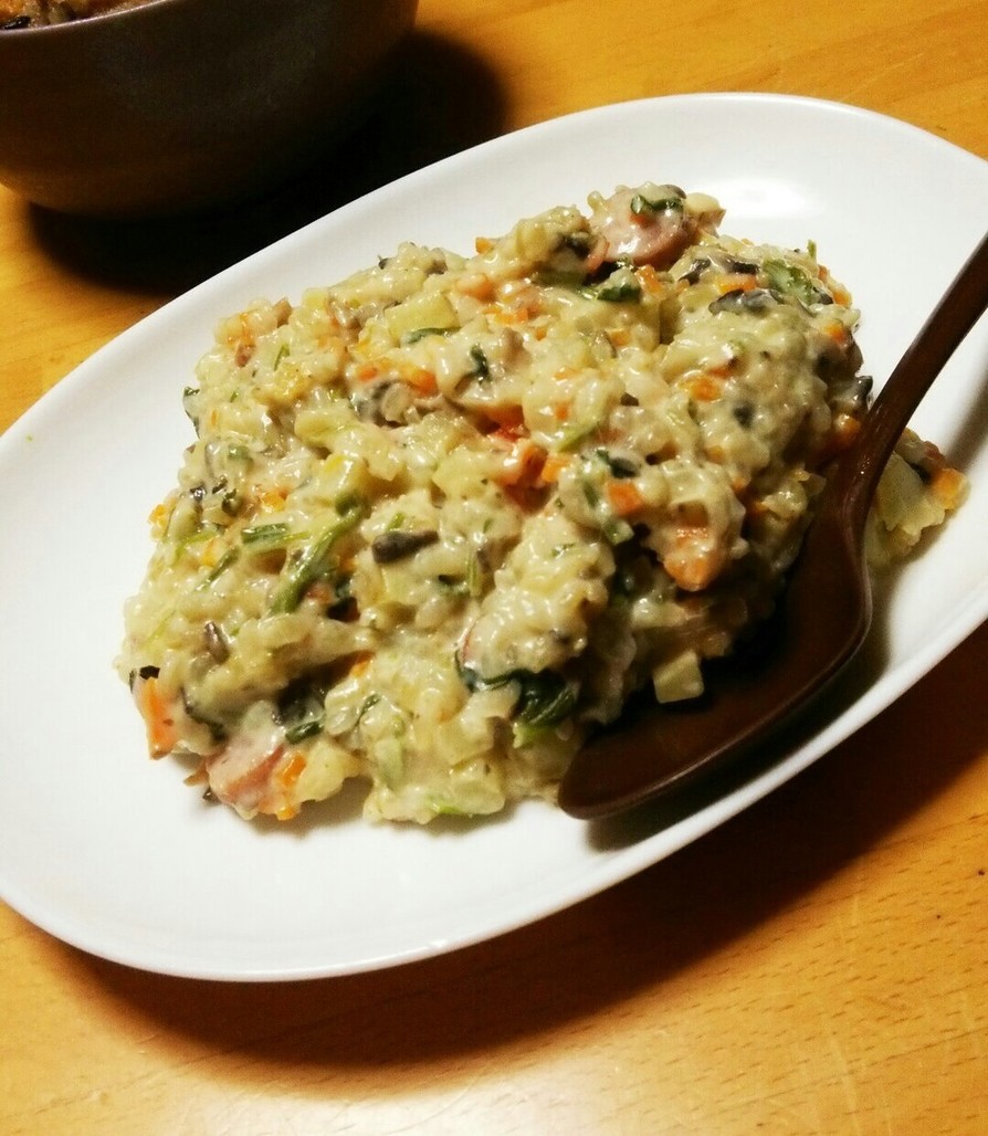 野菜たっぷり☆玄米の和風クリームリゾットの画像