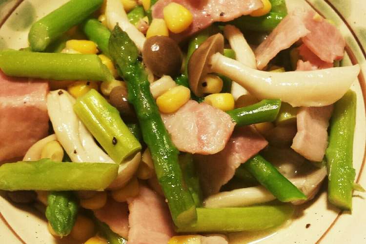 超簡単 アスパラとベーコンのバター炒め レシピ 作り方 By 男子めし クックパッド 簡単おいしいみんなのレシピが357万品