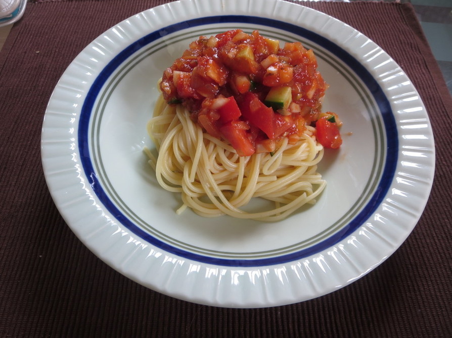 トマトの冷製パスタの画像
