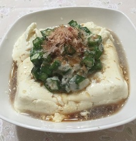 育毛!おぼろ豆腐のオクラ山かけ