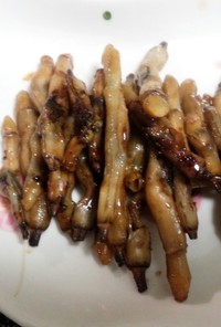 マテ貝のマーガリック醤油炒め(笑)