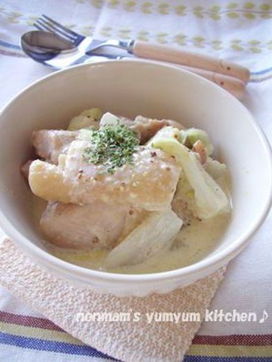 チキンと白菜のクリーム煮in粒マスタードの写真