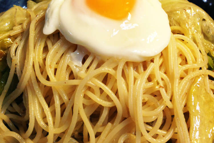 レタスとちりめんじゃこのパスタ 温玉のせ レシピ 作り方 By ちずたろう クックパッド 簡単おいしいみんなのレシピが359万品