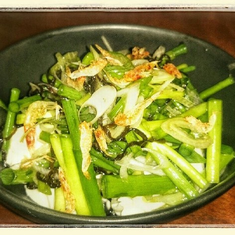 葱とサクラエビの豆腐サラダ