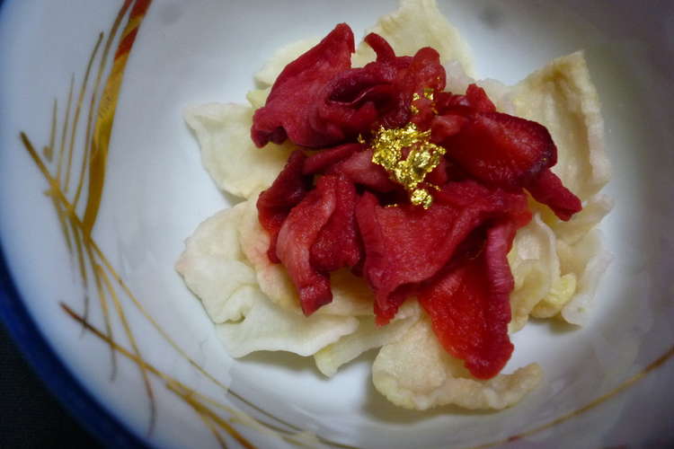 ２色干し大根で紅白なますの花飾り レシピ 作り方 By Vegecolors クックパッド 簡単おいしいみんなのレシピが349万品