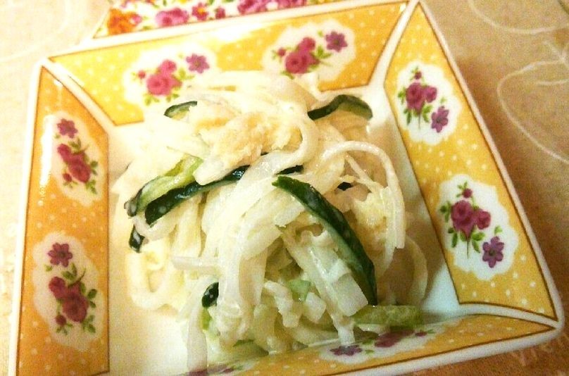 副菜に♪大根とホタテのワサビマヨ和えの画像
