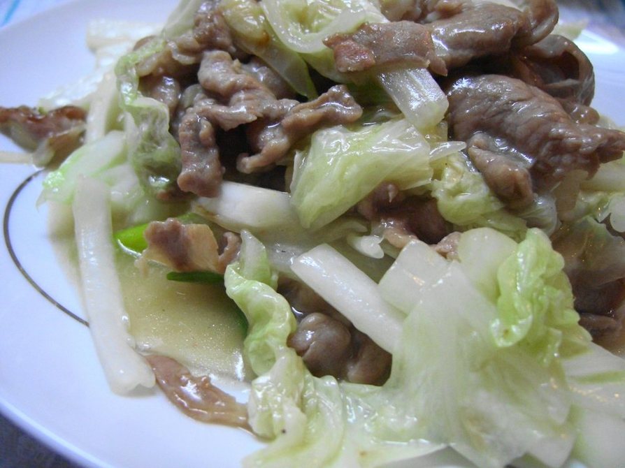 白菜と豚肉の中華炒めの画像