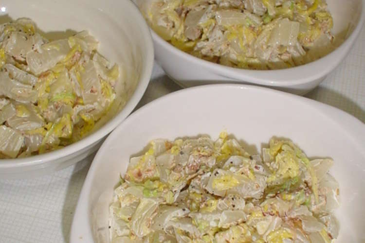 白菜とかつおぶしのマヨ和え レシピ 作り方 By わが家のアイコさん クックパッド