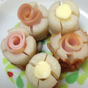 詰めるだけ ちくわフラワー がお弁当に便利