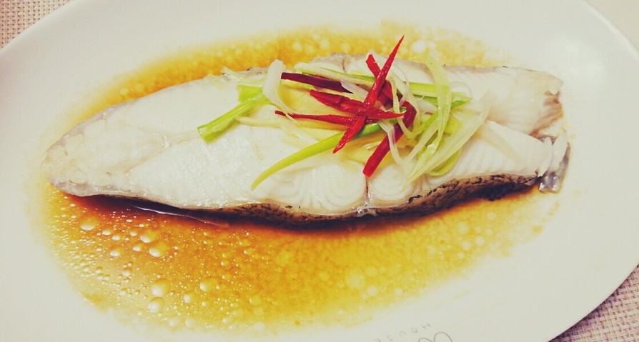 台湾料理「清蒸鱈魚」をレンジで時短に再現の画像