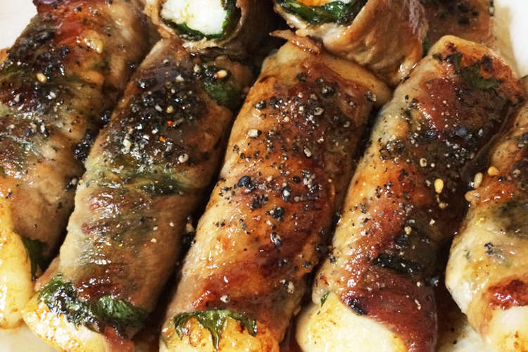 ゴマ大好き 大葉 もち入り豚肉巻き レシピ 作り方 By 楽すき ママ クックパッド