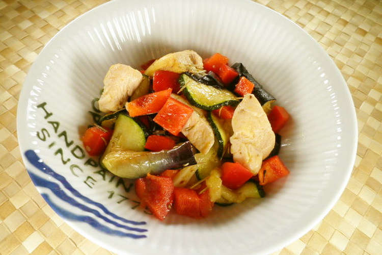 夏野菜とチキンのカラフルホットサラダ レシピ 作り方 By Kaiwahine クックパッド 簡単おいしいみんなのレシピが352万品