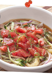 【夏野菜】トマトとなすのエスニック麺