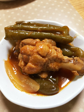 簡単!手羽元とピーマンのケチャップ煮