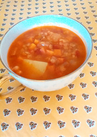 レンズ豆とトマトのスープ