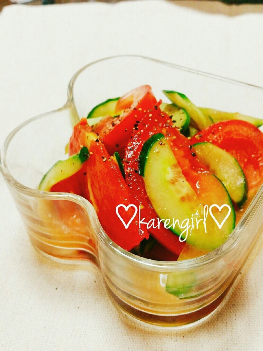 ♡きゅうりとトマトのガーリックサラダ♡の画像