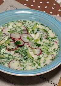 簡単冷製スープ♪　ロシア料理オクローシカ