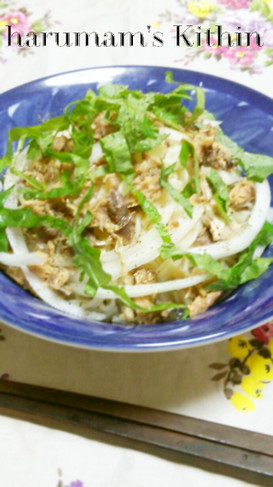 *ランチに♪柚子胡椒と鯖缶で☆大人素麺*