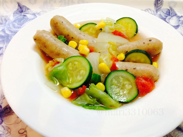ソーセージの野菜スープ 簡単ダイエットの画像