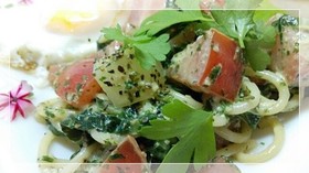 低糖質!青じそ冷製クリームパスタ