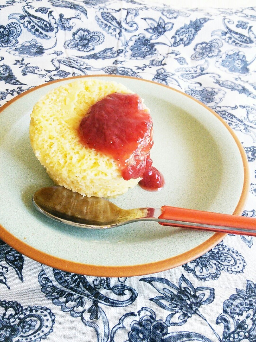 レンジ２分　簡単　ヨーグルト蒸しケーキの画像
