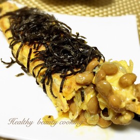 ちりめんじゃこと納豆ミニチーズオムレツ♡