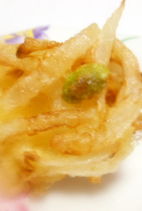 新玉葱と枝豆の天ぷら　超簡単私流