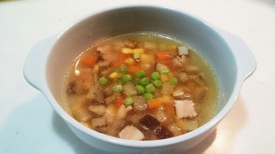 ベーコンとなすの野菜たっぷりスープの画像