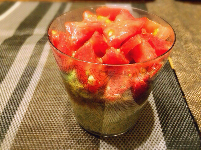 簡単♪アボカドトマトのグラスサラダの画像