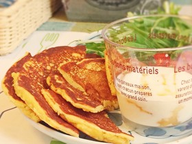ココナッツ香る大豆粉パンケーキ