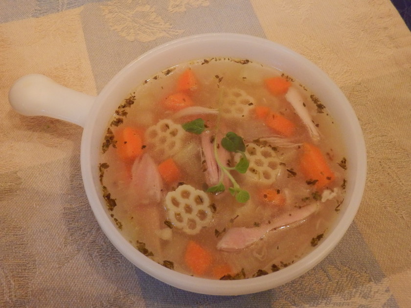 太鼓腹チキンヌードルスープのレシピ