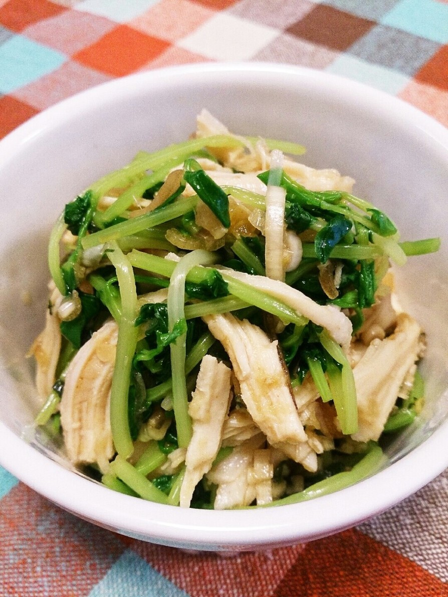 蒸し鶏と豆苗の香味和えの画像