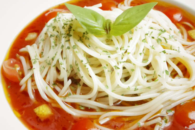 つゆがコク旨 トマトジュースで冷製パスタ レシピ 作り方 By デミキッチン クックパッド 簡単おいしいみんなのレシピが360万品