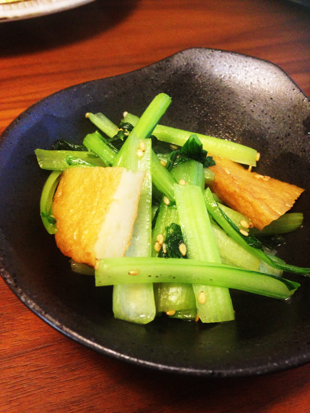 小松菜とひら天の炒め物の画像
